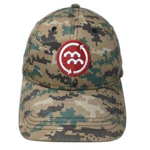 CapAmerica Baseball Cap Green Brown Digital Camo OSFM Mutual Materials Hat Logo